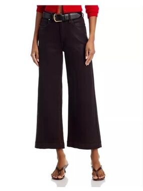 PAIGE Anessa Chicory Coffee Coated Pants - Deep Brown